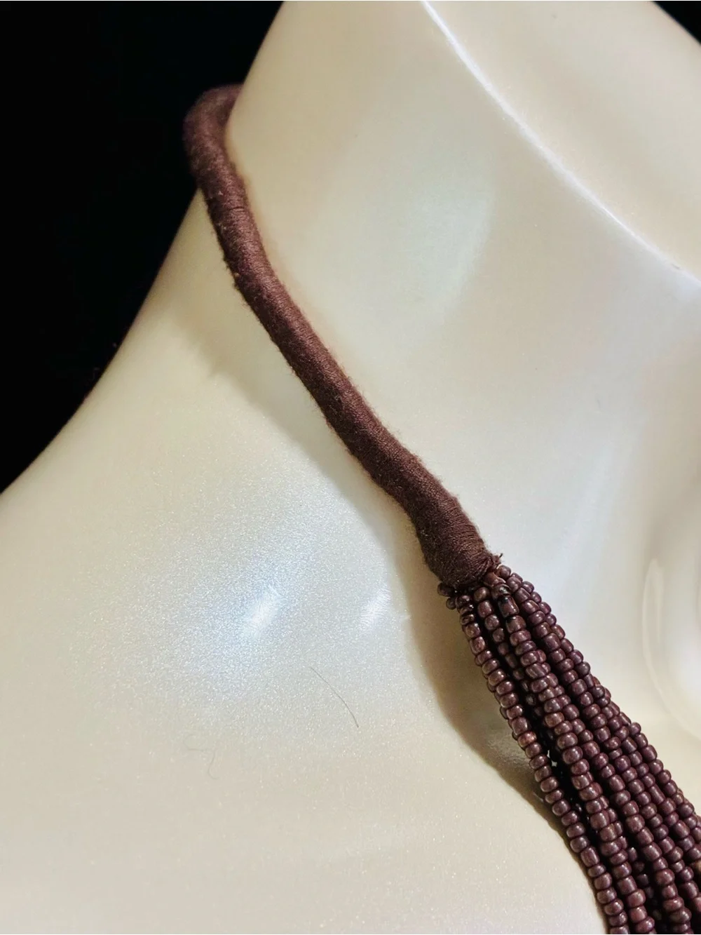 Brown Multi-Strand Beaded Necklace - Contemporary Women’s Jewelry